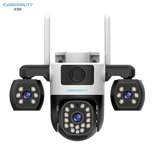 Image of XUGA K9R 9MP 3 Lens 4G Sim PTZ Outdoor CCTV Camera | Ideal for home, gym, or farm. Supports Airtel 4G SIM. Features 360-degree three-side view, night vision, and motion alarm.
