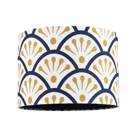 Moroccan Floral 25cm Navy Drum Lampshade Cover
