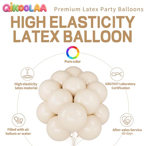 Image of 32Pcs White Sand Big Balloons 18 Inch, Round Large Latex Party Balloons for Birthday Wedding Decorations.(Sand White)