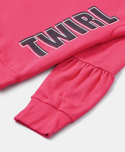 Image of Jockey AG13 Girl's Super Combed Cotton French Terry Graphic Printed Sweatshirt with Ribbed Cuff