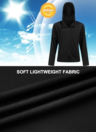 3Rd Hill LIGHTWEIGHT ZIP UP HOODIE MEN Upf 50+ Mens Full Zip Hoodie Light Jacket Sun Shirts Long Sleeve Athletic Hoodies thumb #3
