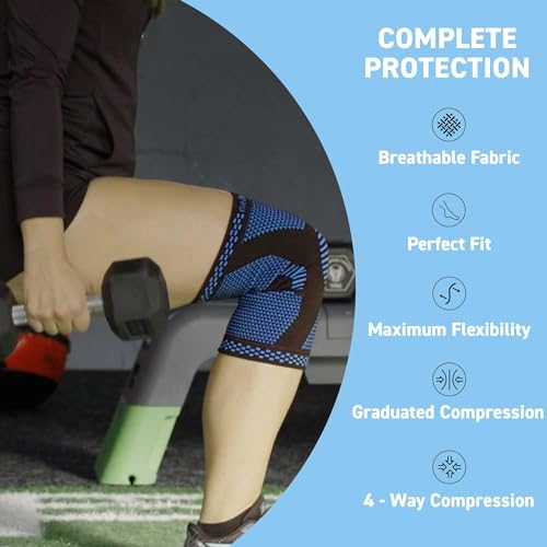 med-fit Sports Knee Support for Women/Men - Popular Knee Brace for Sports & Sports Injuries. Support for Knee Pain, Joint Pain, ACL, Working out, Gym & Recovery