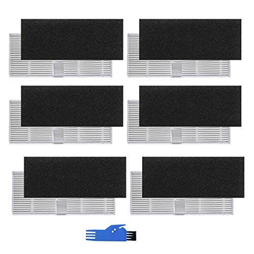 ZRF Filtro HEPA di ricambio per robot aspirapolvere Proscenic 850T, accessorio per aspirapolvere robot Proscenic, 12 pezzi (6 filtri HEPA + 6 filtri neri a spong)
