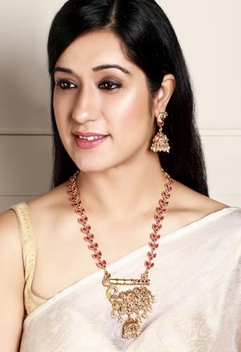 Image of Rubans Gold Plated Necklace Set Traditional Festive Jewellery for Women & Girls