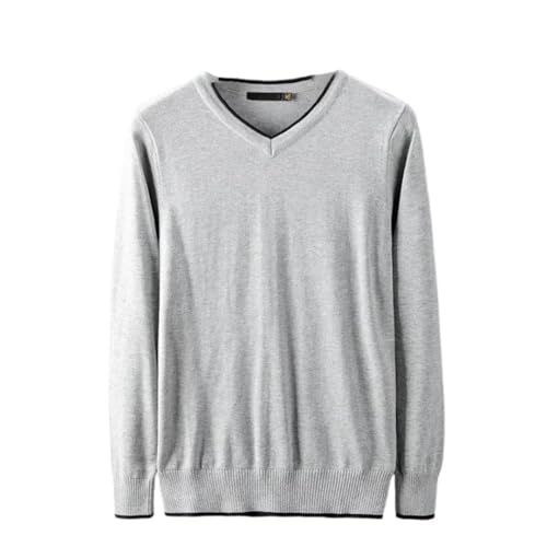 Mens V Neck Knitted Pullover Long Sleeve Slim Fit Casual Business Cotton Blend Sweater Daily Wear