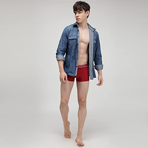 Image of sporto Men's Mid-Rise Super Soft & Comfortable Solid Cotton Square Trunks with No-Fold & No-Pinch Elastic Waistband (Combo Pack)
