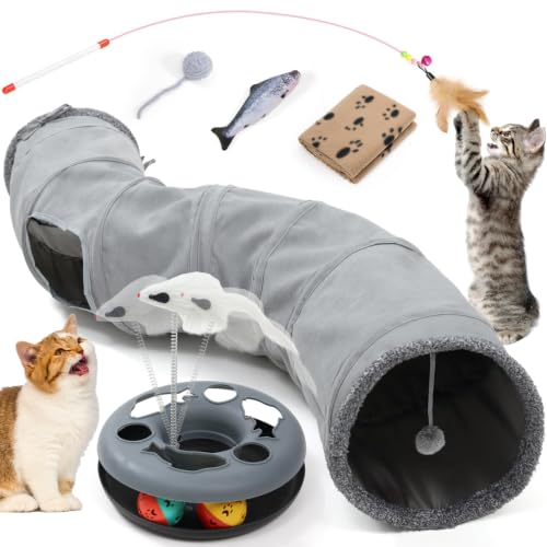 YGJT Cat Tunnel Cat Toys for Indoor Cats Adult Kitten Toys for Boredom