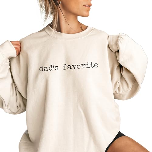 Dad's Favorite Sweatshirt, Funny Gift For Favorite Kid, Minimalist Pullover Sweater, Funny Family Shirts, Unisex Crewneck Sweatshirt4
