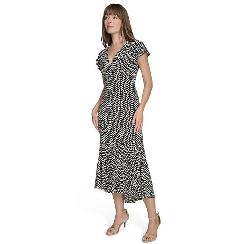 Tommy Hilfiger Women's Empire Waist V Neck Printed Jersey Midi Dress2