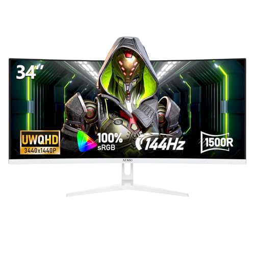 AESNO 34 Inch Gaming Monitor UWQHD(3440x1440) 144hz