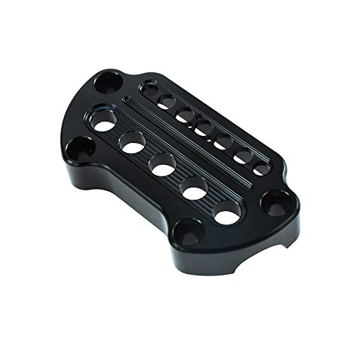 Wowtk TK-G-0122-B Motorcycle Indicator Light Handlebar Top Riser Clamps Aluminum Fits For Harley Sportster Xl 883 Dyna Fat Bob 1995-2020 Low Rider Fxd,Black thumb #4