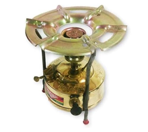 Lalit Kishori Stufa da campeggio vintage in ottone | Bruciatori a pressione manuali Stufa a cherosene | Serbatoio da 1,5 litri