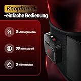 Comfytemp Infrarot Wärmegürtel Rücken Massagegerät mit 36Wh Akku,10 Wärmestufen 5 Vibrationmoden Kontrolle per Knopfdruck und App, 27X155cm Groß Kabellos Heizgürtel Abschaltautomatik Rückenwärmer XXL
