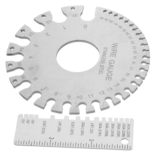 GLEAVI 2 piezas de calibrador de alambre de acero inoxidable para medir espesores con precisión, diseño ergonómico para mediciones exactas en metalurgia miniatura 1