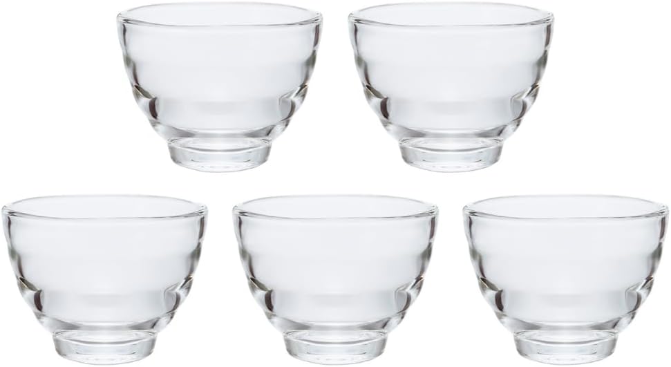 HARIO Heat Resistant Glass Cup Set of 5, Microwave/Oven/Dishwasher Safe, 5.7 fl oz (170 ml), Made in Japan HU-3012