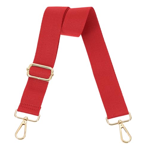 Image of uxcell Wide Shoulder Strap, 3.8cm Adjustable Purse Strap Replacement Crossbody Strap for Shoulder Bag Handbag, Red, Light Gold Pull Core Buckle
