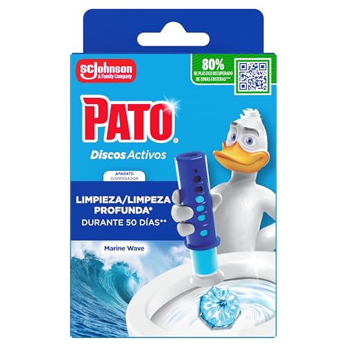 Pato Discos Activos Marine - Aplicador WC con Recambio (6 Discos) - Limpia y Perfuma el Inodoro