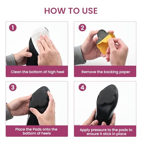 Welnove plantillas protectoras para tacones, negro miniatura 6