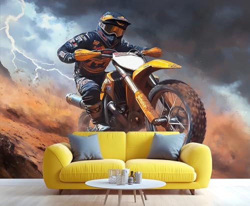 Dirt Bike Wallpaper 138" x 100" Motorcycle Wall Mural