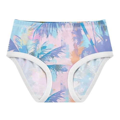 Cotton Girls Underwear Toddlers Gradient Coconut Tree Pastel Color Girl Panties Cute Artistic Briefs Girls Undies 2t