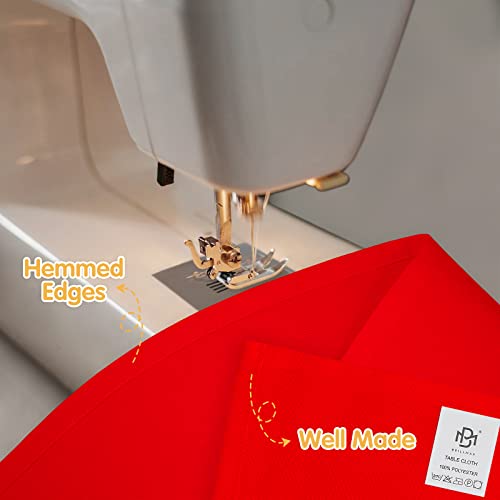 Image of BRILLMAX 10 Pack Red Tablecloths 60x102 Inch for 6ft Rectangle Tables | 150 GSM Polyester Fabric, 15 inch Standard Drop, Water, Stain & Wrinkle Resistant Cloth Cover for Wedding Reception Banquet Party