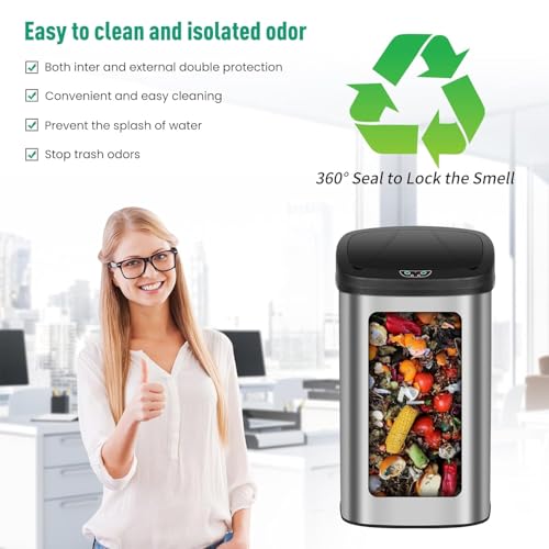 BLKMTY Caneca de Basura Sensor 22 Galones Acero Inoxidable miniatura 5