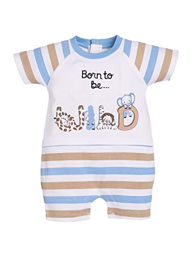 Image of BABY GO Baby Boys & Baby Girls Cotton Romper | Half Sleeve Polo Collar Jumpsuit | Newborn Infant Summer Outfit with Button Closure | Soft Breathable Playsuit | Stylish Print One Piece Dress