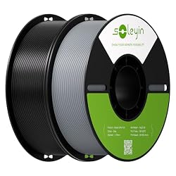 SOLEYIN Ultra PLA 2 Pack (Black, Gray), 2x1kg