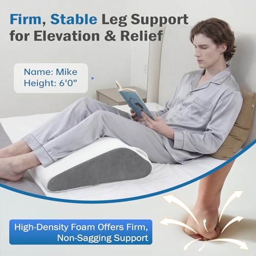 Image of Vekkia Knee Pillow for Back Sleeping, 7 inch Wedge Pillow for Knees & Leg, Versatile Wedge with Dual Handles,Comfortable Support for Post-Surgery, Lower Back&Hip Pain Relief, Blood Circulation, Swelling