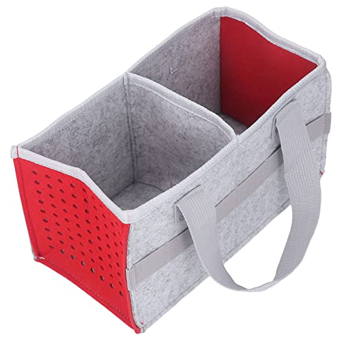 Carrying Case for Toniebox Starter Set, Large Felt Cloth Portable Organizer Case Travel Storage Carrying Bag with Handle for Tonies Audio Player and Figures, Outdoor Hand Bag (Red)