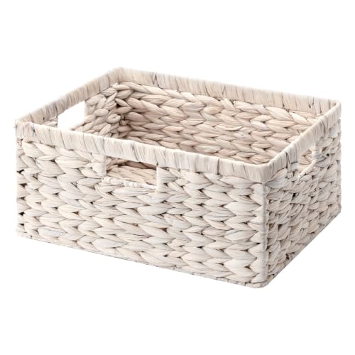 Image of StorageWorks Large Wicker Baskets for Storage, White Wicker Baskets, 1-Pack
