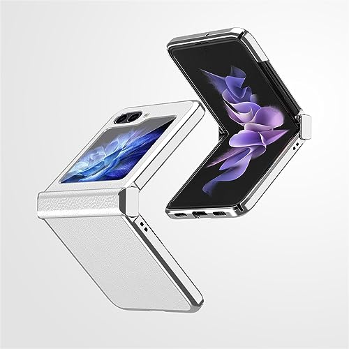 Coque Samsung Galaxy Z Flip 5 argentée avec protection charnière en PC dur