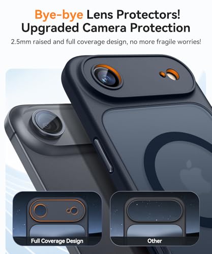 Image of CANSHN Magnetic Compatible with iPhone Air Case(6.5 Inch), Upgraded [Full Camera Protection] [Compatible with Magsafe] [Translucent Matte] Shockproof Phone Cover for iPhone 17 Air Case,Black