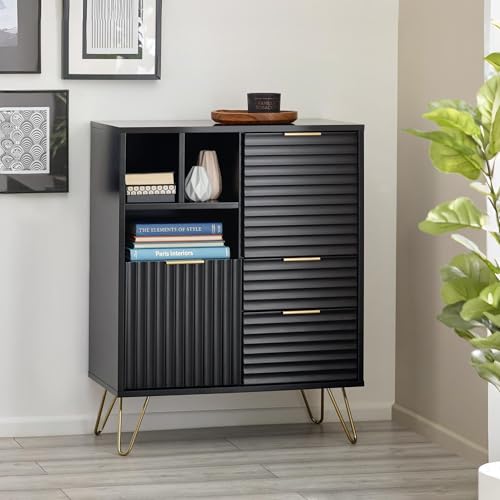 Julian Bowen Murano 2 Door 2 Drawer Sideboard - Matt Black