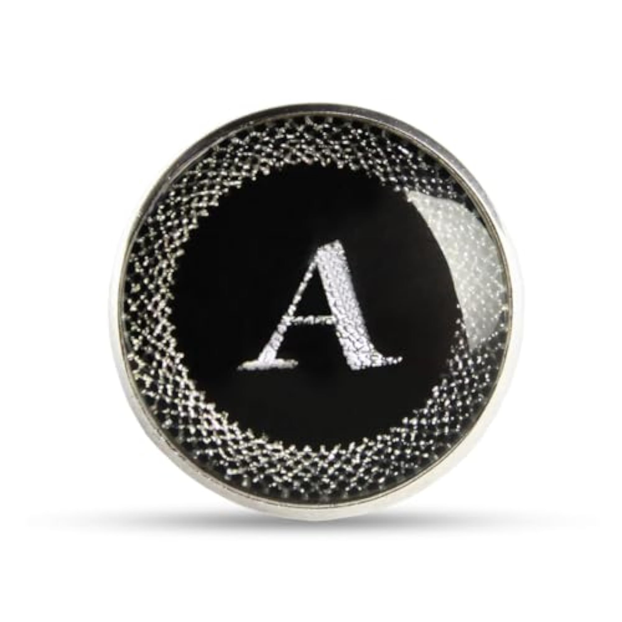 Men's Black Colored Alphabet Lapel Pin, Stylish Accessory
