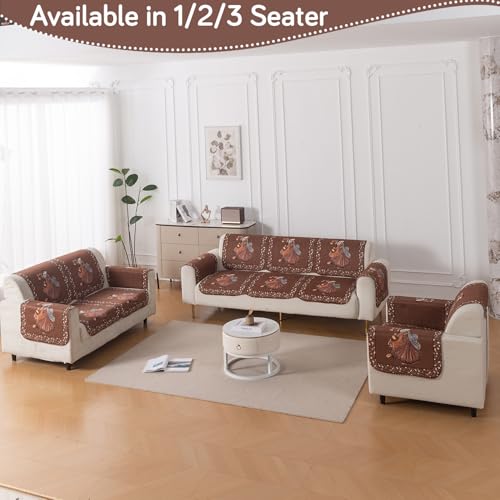 Image of HOKIPO HeavenHue Sofa Cover 1 Seater for Seat & Back, Nritya Echo