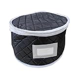 DimyFew China Storage Case Dinner Plate Quilted Case, Quilted Organizing Moving Storage Box, Dish Organizer for Plates, Glasses, Mugs, Black S