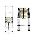 12.5ft Telescoping Ladder Aluminum Telescopic Extension Multi Purpose Ladders EN131 Certified - Extendable Safety Locking Mechanism Non-Slip - 330 lb Max Capacity