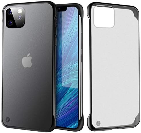 ATRAING iPhone 11 Pro Max case Clear Matte Thin Shockproof Durable Hard PC Soft TPU Frameless with Ring(Black)
