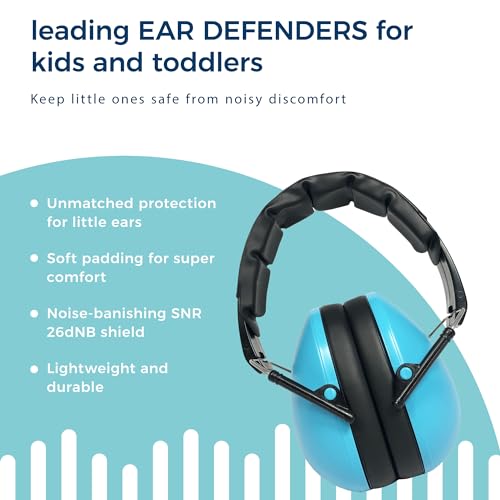 BANZ Kids Headphones – Hearing Protection Earmuffs For Children – ADJUSTABLE headband to fit all ages – Protect Kids Ears – Block Noise – Fireworks – Sporting Events – Concerts – Movies (Blue) - Thumbnail 3