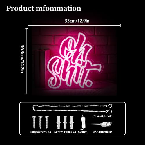 Image of Oh Neon Sign Led Sign Neon Signs for Wall Decor Neon Lights