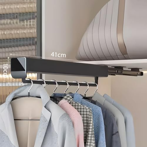 Percha extraíble para solucionar la falta de espacio en armarios profundos con guía suave 4