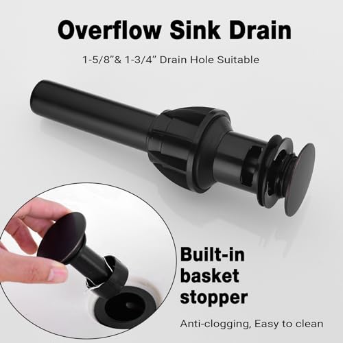 TRUSTMI Bronze Bathroom Faucet 2-Handle 8 Inch Widespread Bathroom Sink Faucet 3 Hole with Overflow Drain, Oil Rubbed Bronze by TRUSTMI - Used condition - Image 8