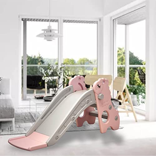 Jenivaint Tobogán para Niños Pequeños, Tobogán Interior de Plástico para Niños con 2 Escaleras de 41,3 X 13,8 X 19,7 Pulgadas, de Juego Compacto e Independiente para Escaladores para Juegos Activos