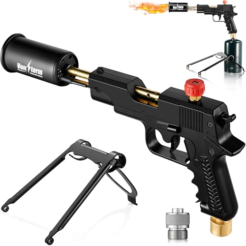 Pistola de propano, antorcha de cocina con bloqueo de seguridad y llama ajustable, antorcha de cocina culinaria para alimentos, hornear, filetes, barbacoa y camping (combustible no incluido)