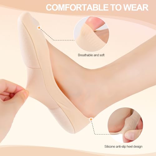 Image of No Show Socks Women with Sponge 6 Pairs Cushioned Sole