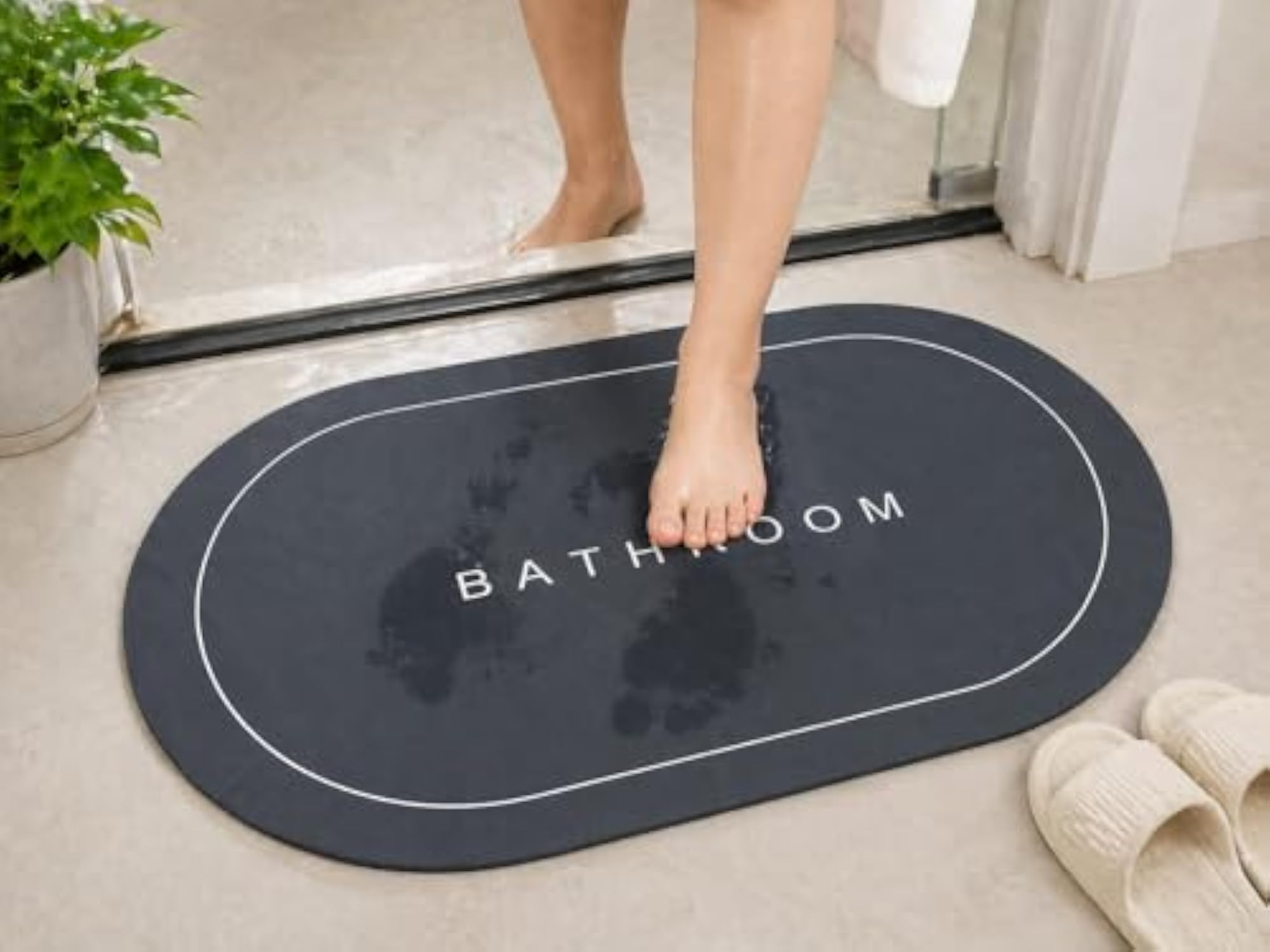 Quick Dry Bath Mat for Bathroom Use, Black