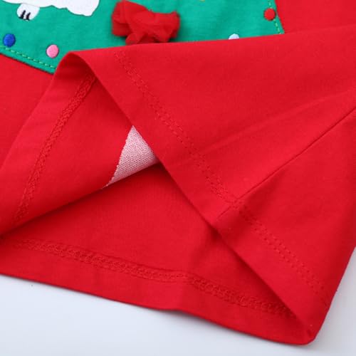 Image of Girls Cotton Long Sleeve Casual Cartoon Appliques Striped Jersey Dresses
