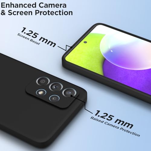 Image of Outlouders Back Cover for Samsung Galaxy A52 / A52s 5G | Camera Protection | Durable Soft Matte Silicone Bumper Case (Black)