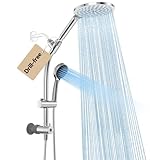 MakeFit Drill-free Dual Shower Head with Handheld Combo Rainfall Shower Head Easy Reach 3-way Diverter Stainless Steel Slide Bar with Height Adjustable Holder Adjustable Rain Showerhead (Chrome)
